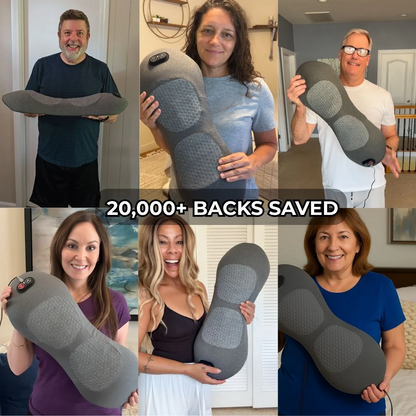 Lumbar Support Cushion with Heat & Vibration Therapy for Lower Back Pain, Sciatica Relief & Spine Alignment at Home or Office