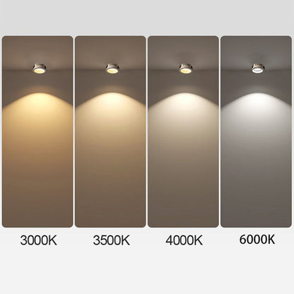 Low-Profile Aluminum LED Ceiling Fixture 3.7 Inch Round 12W Contemporary Overhead Lighting Hallway Bedroom Entryway Living Space