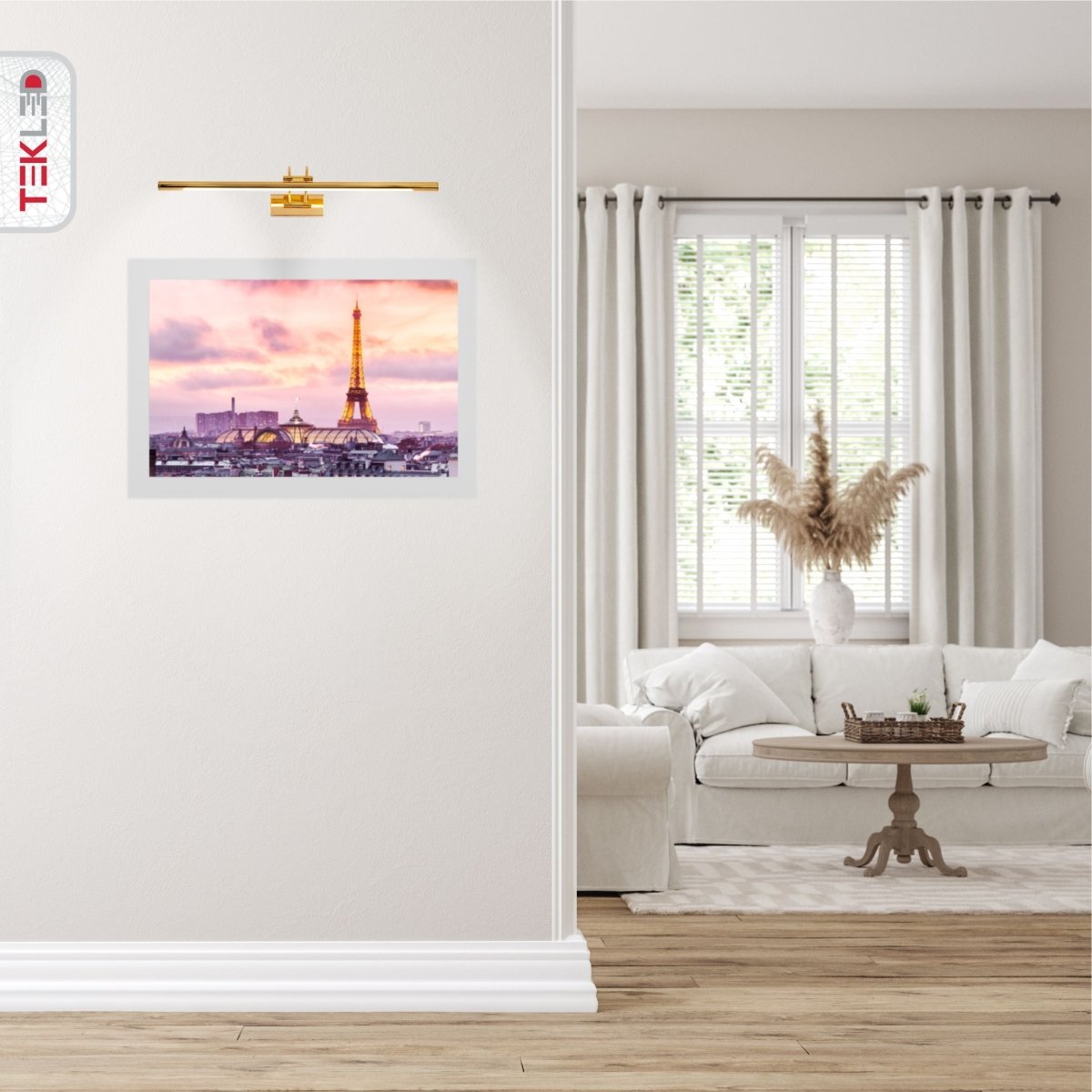 Aluminum Picture Light LED 25 in Gold Vanity Bar for Bathroom Mirror Artwork Hallway Wall Mount Lighting 3000K