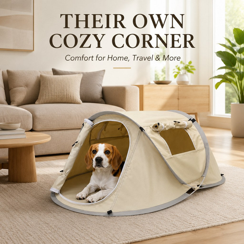 Ortekor Portable Pop-Up Pet Tent for Home, Parks & Travel - A Familiar Rest Space for Cats & Small Dogs