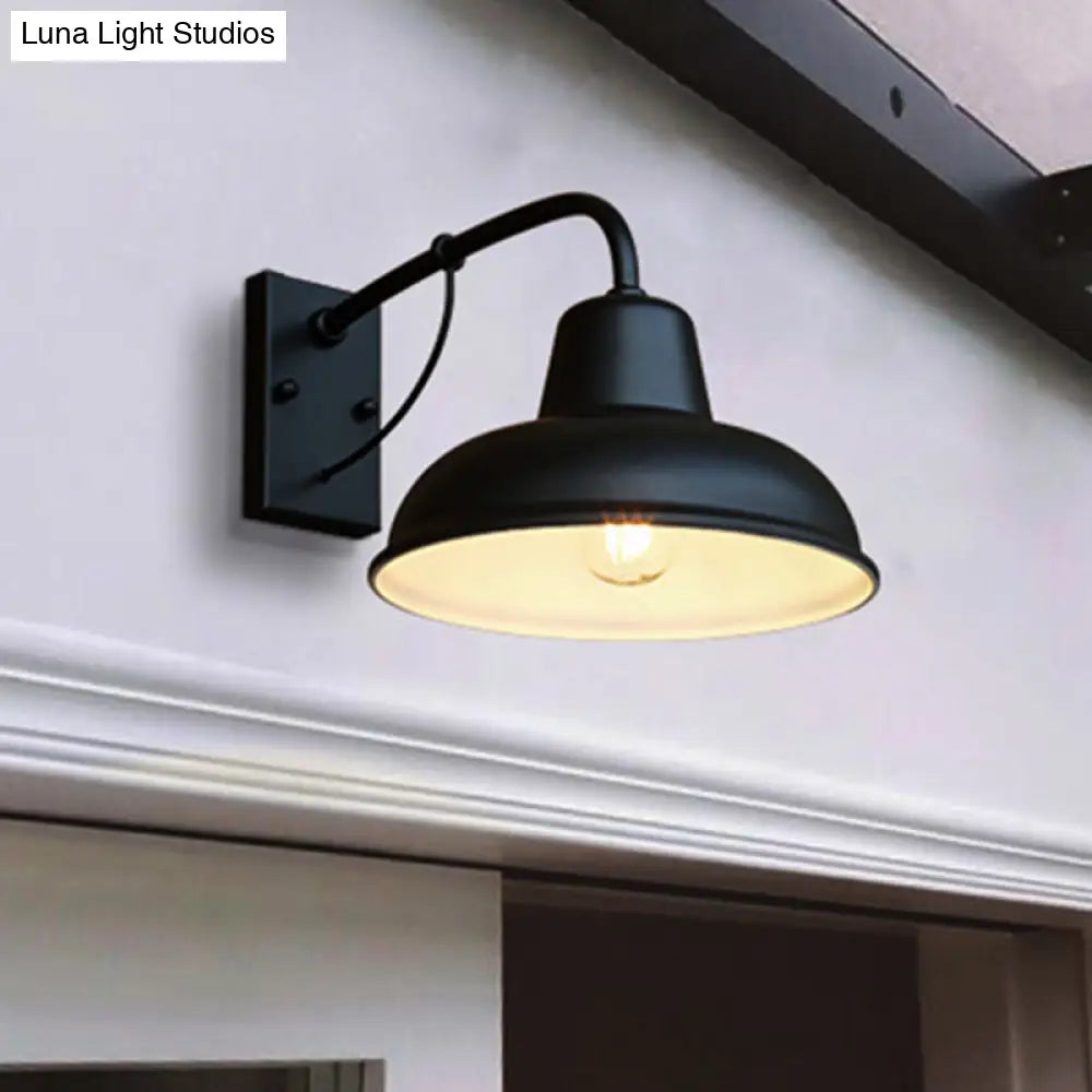 Metal Dome Outdoor Wall Sconce Light for Porch, Patio & Entryway | Rust-Resistant Exterior Fixture | Industrial Farmhouse Design