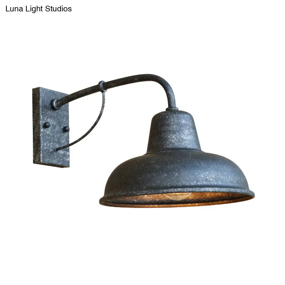 Metal Dome Outdoor Wall Sconce Light for Porch, Patio & Entryway | Rust-Resistant Exterior Fixture | Industrial Farmhouse Design