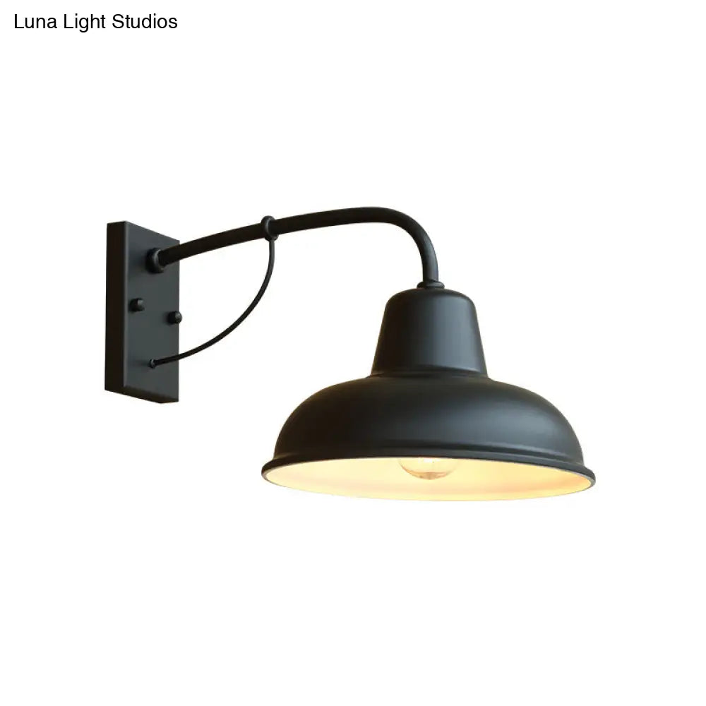 Metal Dome Outdoor Wall Sconce Light for Porch, Patio & Entryway | Rust-Resistant Exterior Fixture | Industrial Farmhouse Design