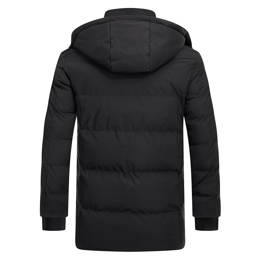 Waterproof Insulated Winter Parka Jacket with Detachable Hood for Men | Cold Weather Outdoor Coat with Padded Lining