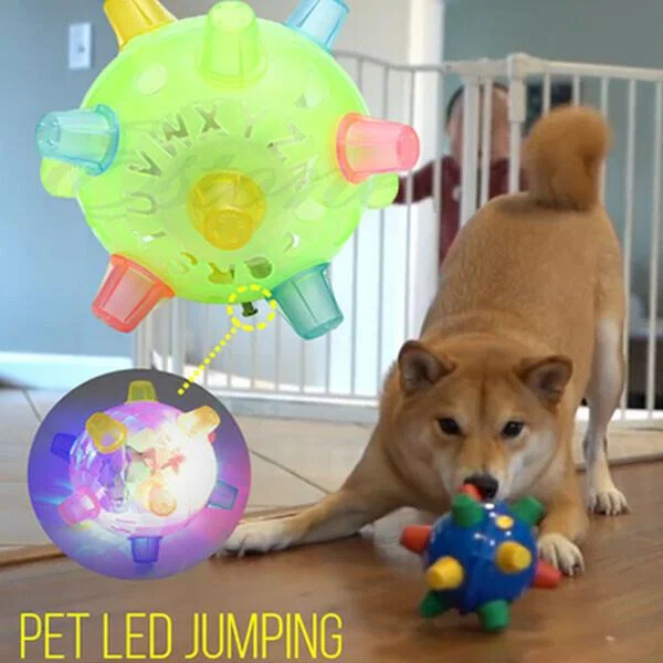 Motion-Activated Dog Toy Ball with LED Lights and Sounds for Indoor Play and Exercise