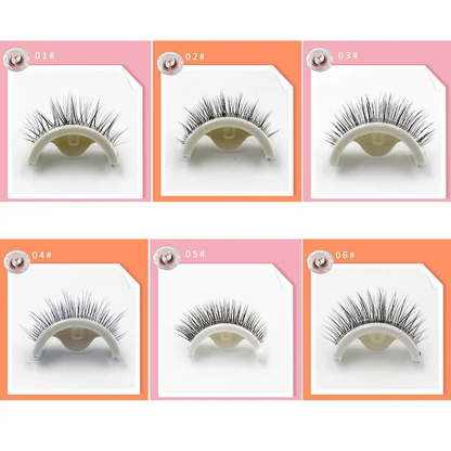 Stick-On False Lashes Reusable No Glue Fake Eyelashes Self-Adhesive Strip Lashes Natural Look Washable Falsies for Everyday