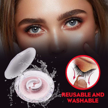 Stick-On False Lashes Reusable No Glue Fake Eyelashes Self-Adhesive Strip Lashes Natural Look Washable Falsies for Everyday