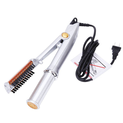 Dual-Action Rotating Hair Styling Tool – Curls & Straightens Wet or Dry Hair with Ceramic Barrel & Ionic Bristles for Salon Blowouts at Home