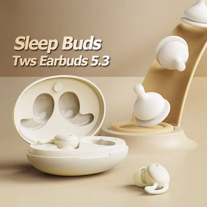 Sleep Earbuds with Passive Noise Isolation – Side Sleeper Comfort Design, 5-Hour Battery, Bluetooth 5.3, Touch Controls, Soft Silicone Fit