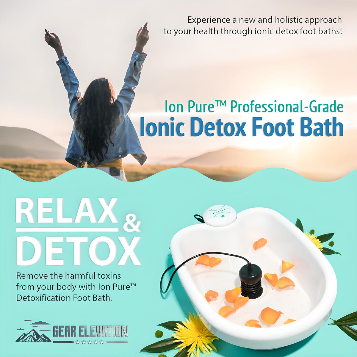 Ionic Foot Spa System for Home Wellness and Relaxation – Professional Detox Bath with Array
