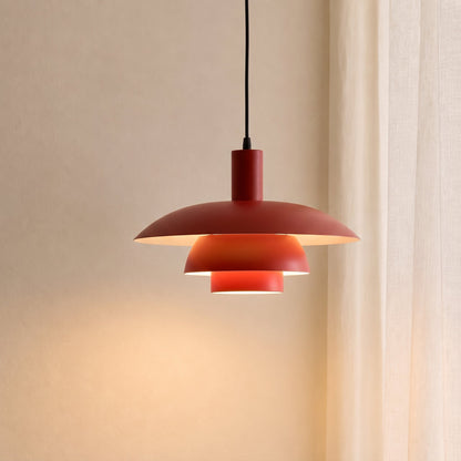 Scandinavian Metal Pendant Light with Integrated LED – Dimmable Ceiling Fixture for Dining Room & Kitchen – 11.4 in or 15.4 in Diameter