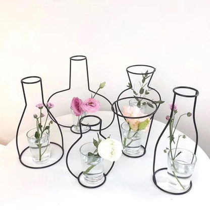 Sleek Iron Line Vase Stand