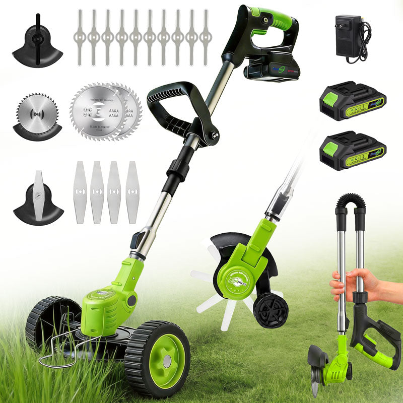 Electric Weed Eater, Electric Weed Wacker, Lawn Edger, Battery Powered Grass Cutter, 3 in 1 Battery Weed Trimmer