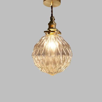 Glass Drop Pendant Light 6 in Clear Crystal Shade E27 Socket Kitchen Island Dining Table Overhead Fixture Scandinavian Minimalist Style for