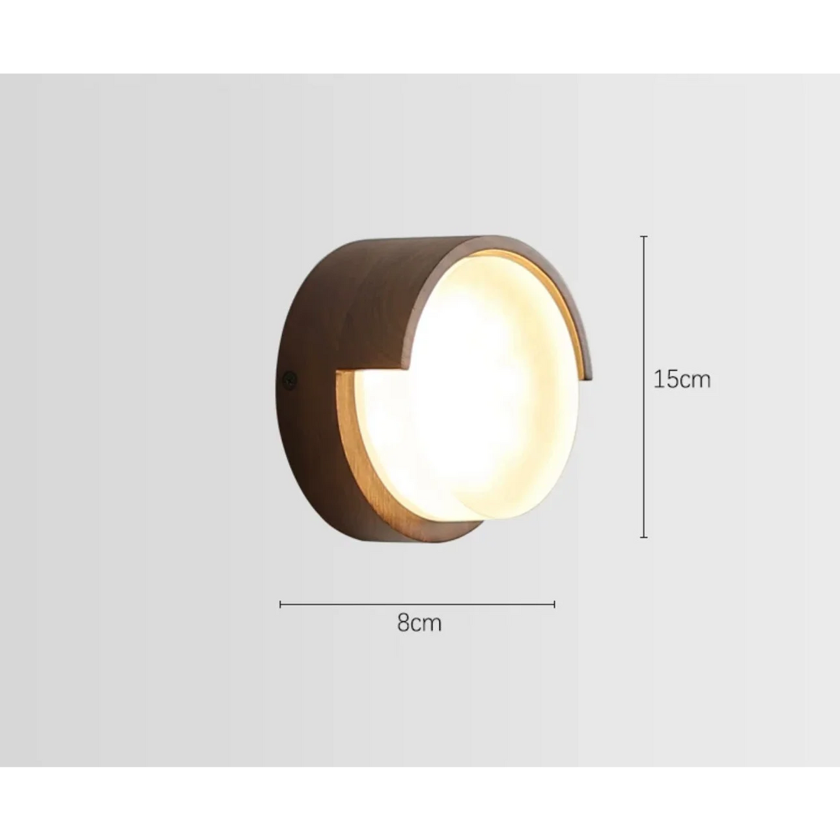 Circular Wood & Metal Sconce 6-Inch Warm LED Accent Light for Hallways Living Rooms Bedrooms Minimalist Modern Japanese-Inspired Interior Li