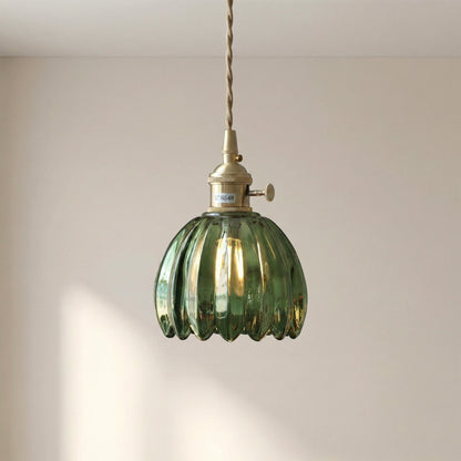 Glass Pendant Light Fixture with Adjustable Cord for Dining Room & Kitchen Island – Modern Minimalist E27 Socket Hanging Lamp