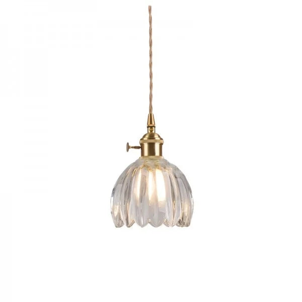 Hanging Ceiling Light Fixture with Floral Glass Shade E27 Socket for Kitchen Dining Room Bedroom Ambient Illumination Decor