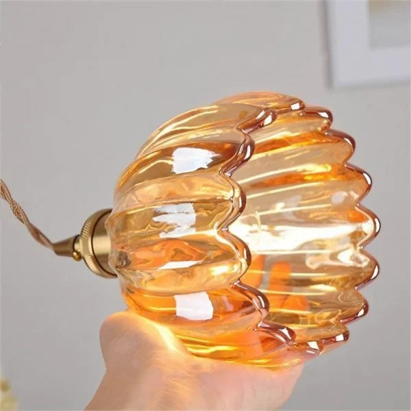 Hanging Ceiling Light Fixture with Floral Glass Shade E27 Socket for Kitchen Dining Room Bedroom Ambient Illumination Decor