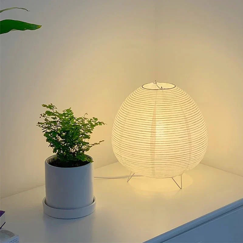 Compact Bedside Reading Lamp with Paper Shade & Aluminum Frame for Bedroom, Living Room & Office Lighting