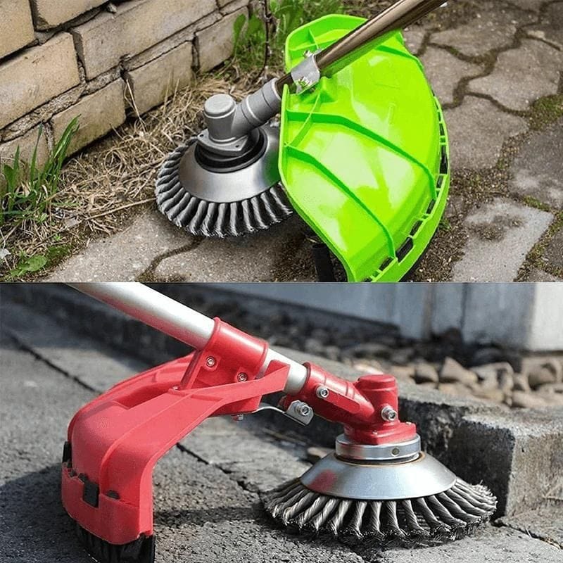 Steel Wire Weed Trimmer Attachment for String Trimmers – 36-Bristle Brush Head for Edging & Tough Weeds – 6 in Diameter