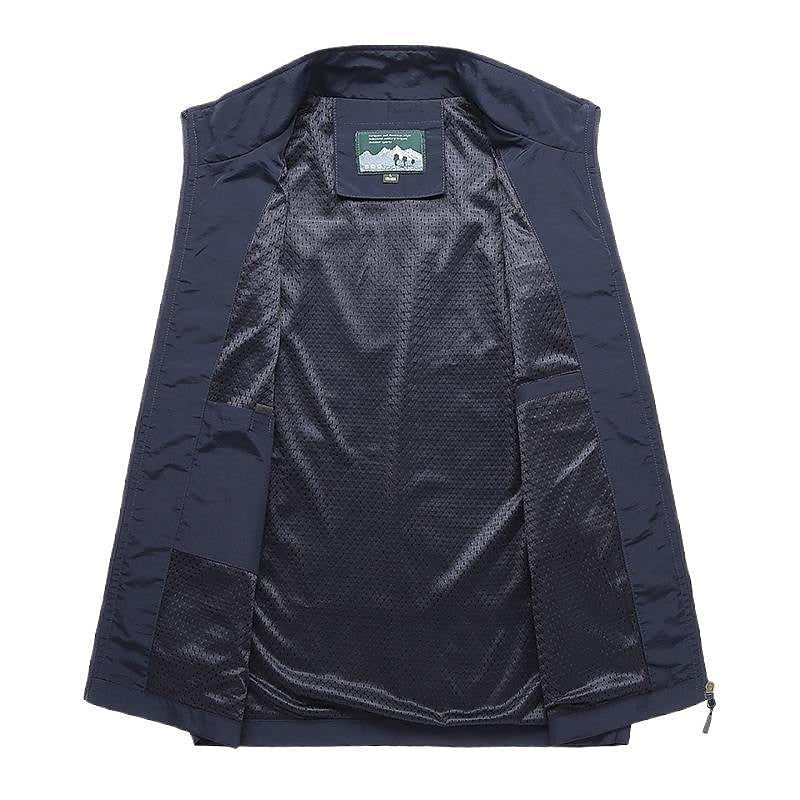 Quick-Dry Mesh Vest for Men Multi-Pocket Outdoor Fishing Hiking Travel Sleeveless Jacket Breathable Lightweight Adventure Gear