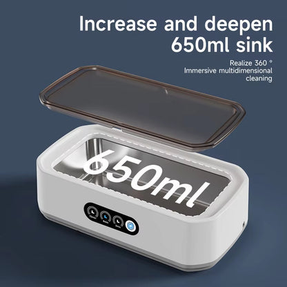 Ultrasonic Jewelry Cleaner 22oz Tank Sonic Vibration for Rings Glasses Watches Dentures 3 Timer Settings Quiet Operation Stainless Steel