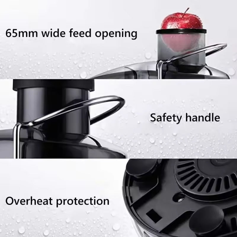 High-Power Centrifugal Juice Extractor with Wide-Mouth Feeder & 2-Speed Control for Whole Fruits & Vegetables – 800W Motor