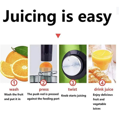 High-Power Centrifugal Juice Extractor with Wide-Mouth Feeder & 2-Speed Control for Whole Fruits & Vegetables – 800W Motor