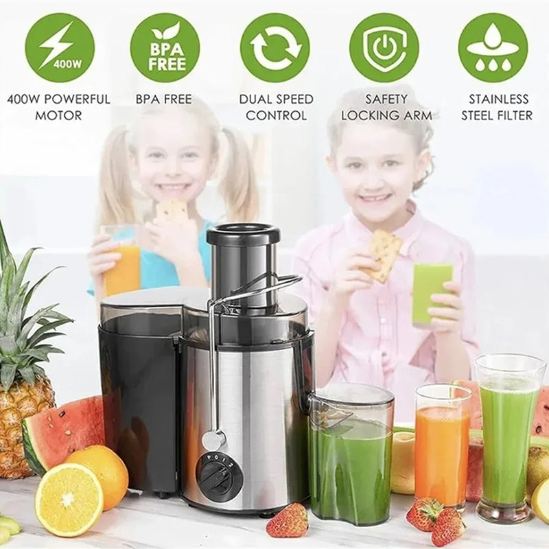 High-Power Centrifugal Juice Extractor with Wide-Mouth Feeder & 2-Speed Control for Whole Fruits & Vegetables – 800W Motor