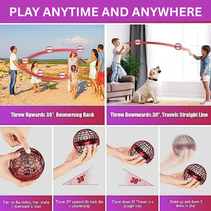 LED Hover Ball Flying Orb Toy with Light-Up Effects for Kids & Adults Indoor Outdoor Play Rechargeable