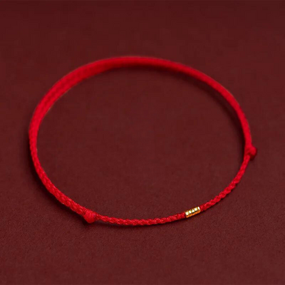 Handwoven Red Thread Bracelet with Sacred Beads for Good Luck and Spiritual Protection | Adjustable Cord Blessing Bracelet for Men Women