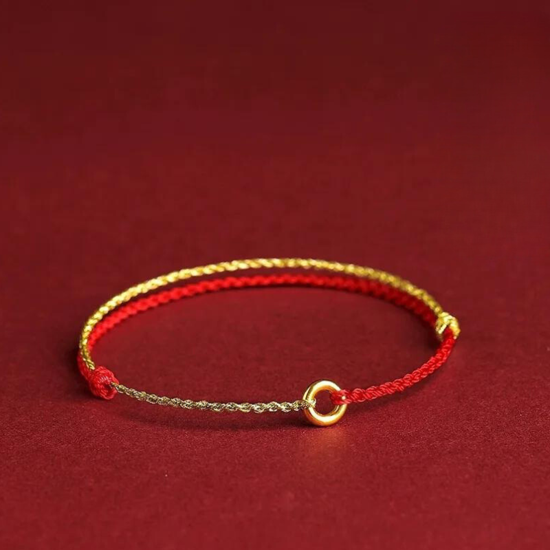 Handwoven Red Thread Bracelet with Sacred Beads for Good Luck and Spiritual Protection | Adjustable Cord Blessing Bracelet for Men Women