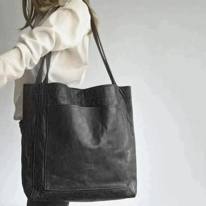 Women's Faux Leather Handbag with Interior Organizer Pockets | Versatile Tote for Work & Everyday | Structured Shoulder Bag in Classic