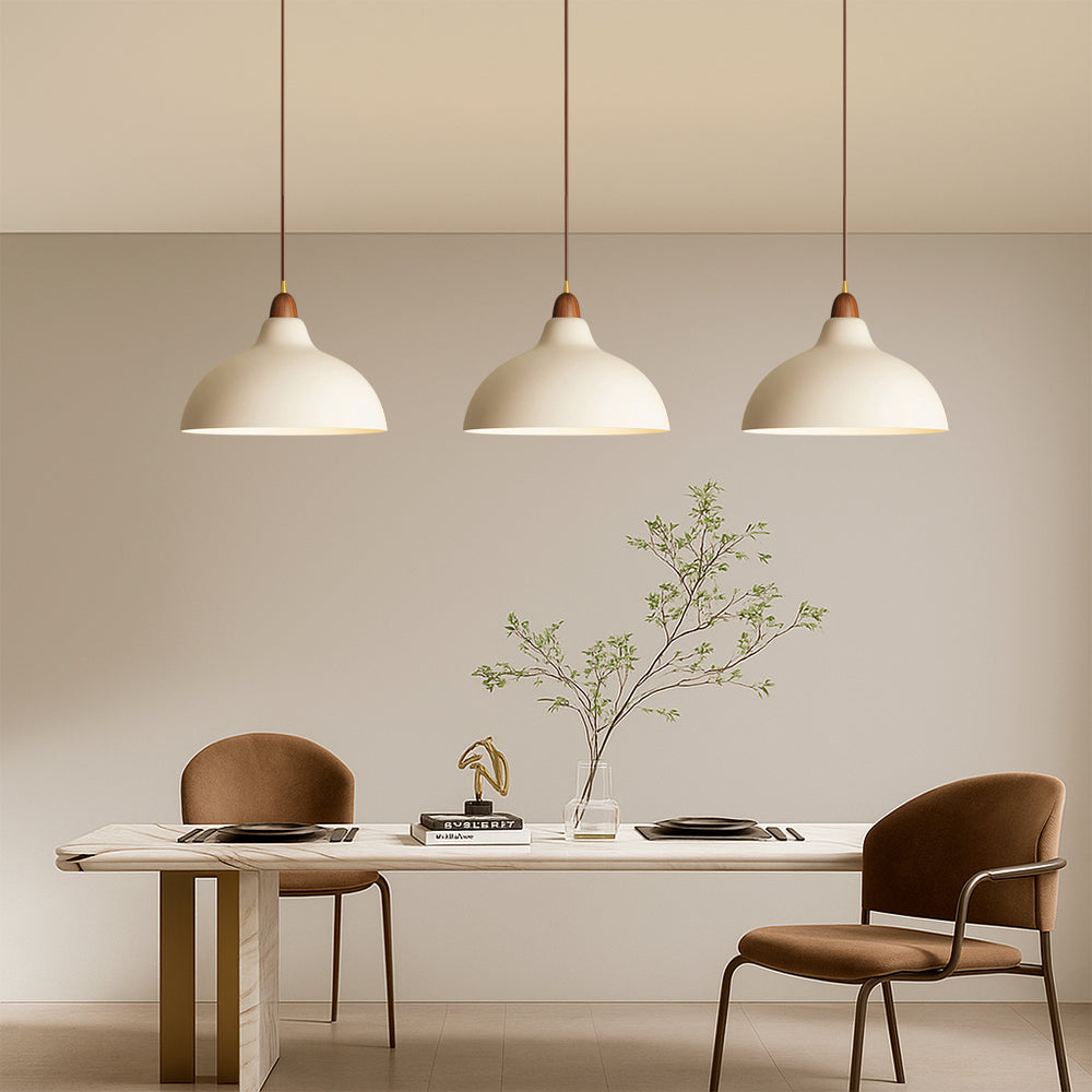 Nordic Wood & Metal Pendant Light – Height-Adjustable Drop Ceiling Fixture for Kitchen Island & Dining Room