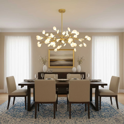 Branch Pendant Light Black Modern Chandelier LED 70 inches Metal Acrylic Warm White 3000K for Dining Room High Ceiling Open Plan
