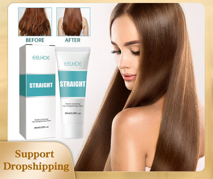 Protein-Infused Hair Smoothing Treatment for Frizz Control & Damage Repair – Works on Curly Thick Color-Treated Hair – At-Home Salon Formula