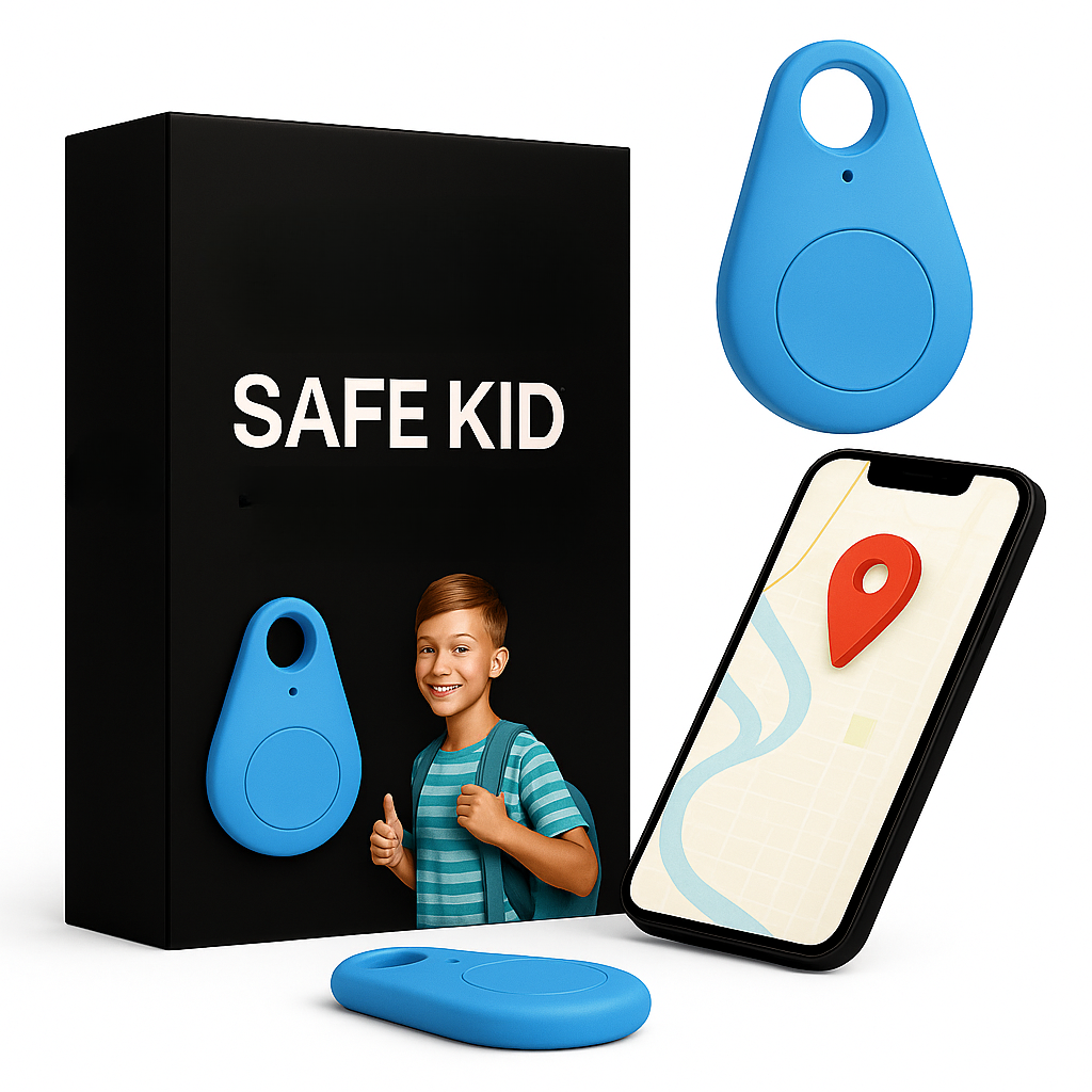Kids GPS Tracking Tag with Real-Time Location & Emergency Button – Waterproof Clip-On Safety Device for Backpack or Clothing