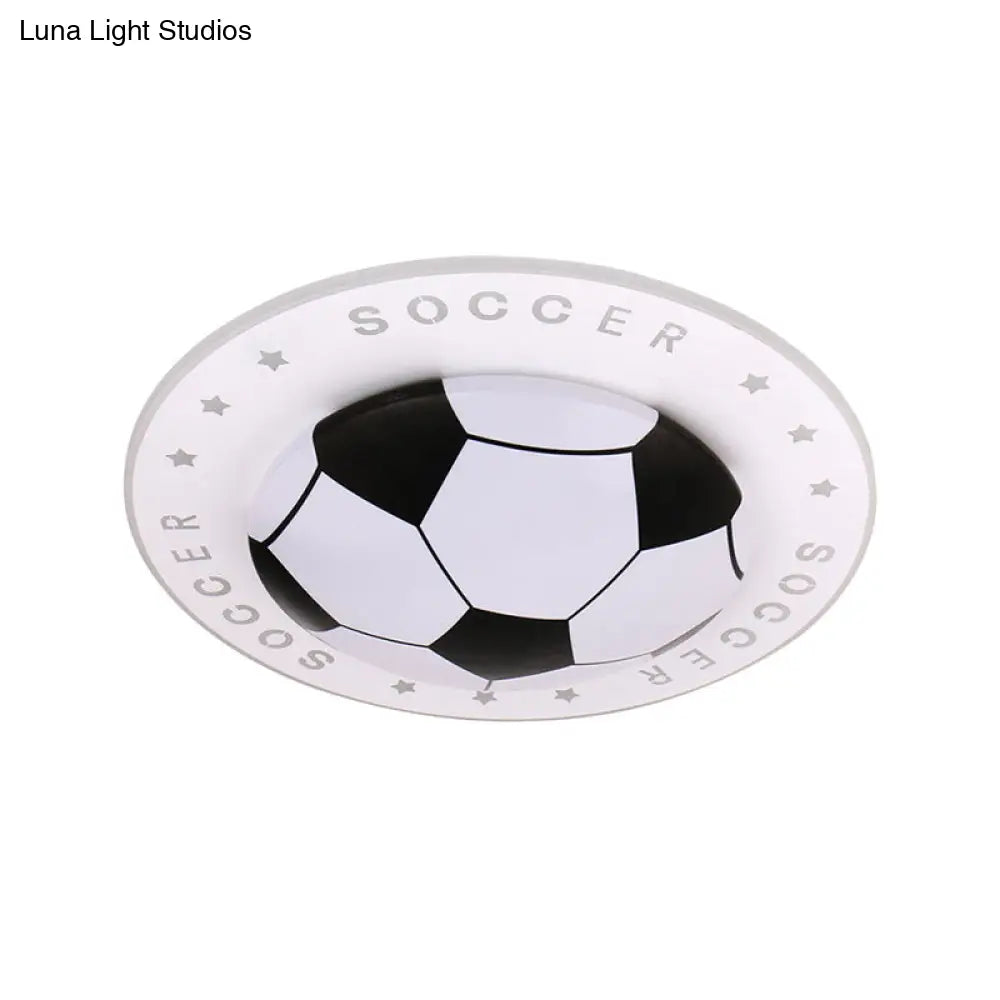 Soccer Ball Ceiling Light Fixture for Kids Room LED Flush Mount 16.5" 20.5" Sports Theme Bedroom Lighting Boys Girls Nursery Acrylic Shade