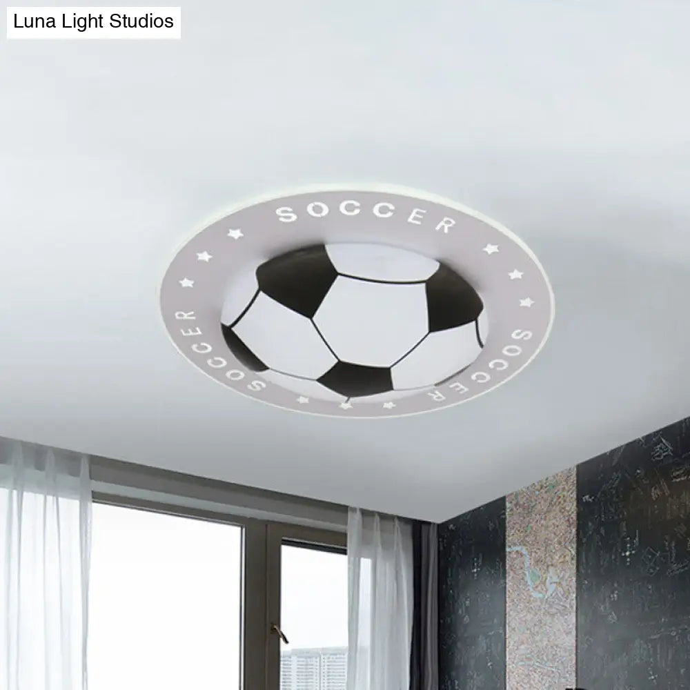 Soccer Ball Ceiling Light Fixture for Kids Room LED Flush Mount 16.5" 20.5" Sports Theme Bedroom Lighting Boys Girls Nursery Acrylic Shade