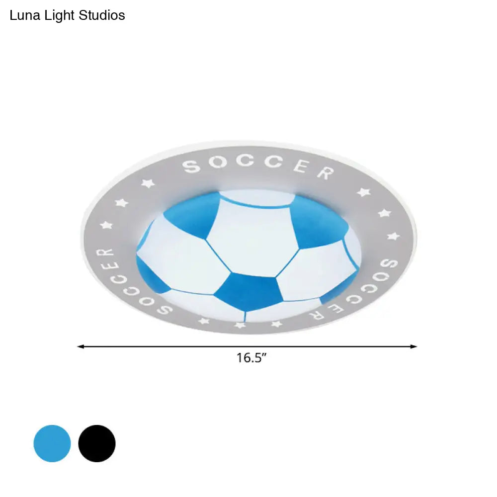 Soccer Ball Ceiling Light Fixture for Kids Room LED Flush Mount 16.5" 20.5" Sports Theme Bedroom Lighting Boys Girls Nursery Acrylic Shade
