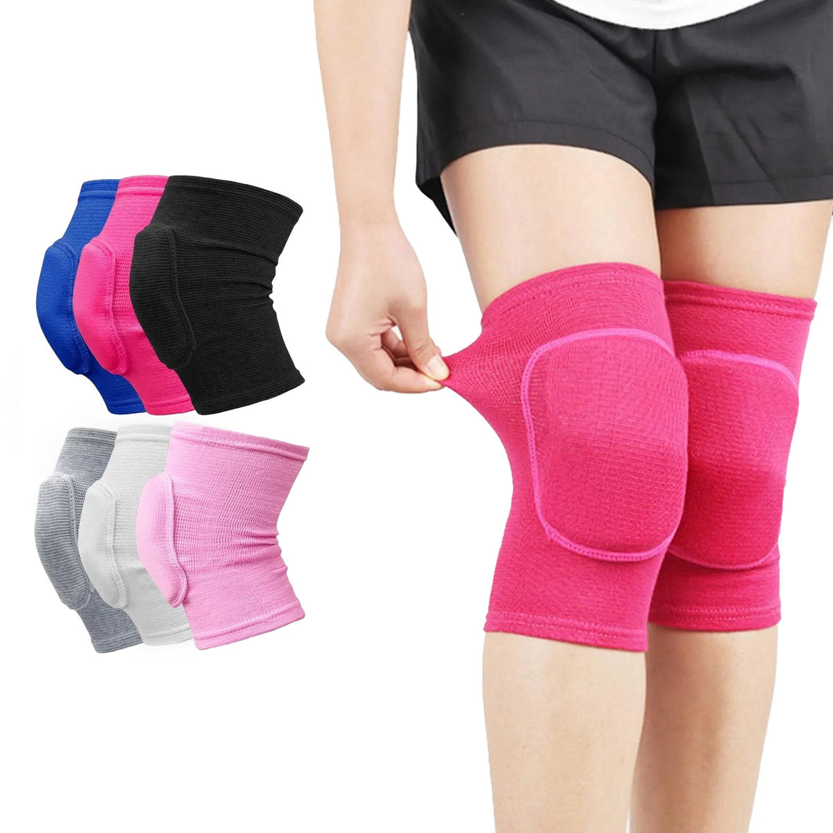 Cushioned Knee Pads for Yoga, Floor Cleaning, Gardening & Home Workouts | Protective Knee Support for Hard Surfaces | Elastic Fit Stays Secu