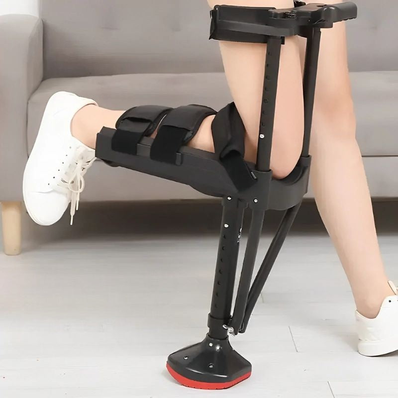 Hands-Free Knee Crutch Support Walker Aid for Leg Recovery Adjustable Mobility Scooter Alternative Foldable Rehab Tool for Post-Surgery