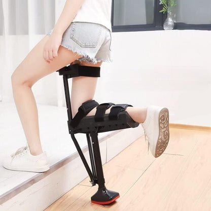 Hands-Free Knee Crutch Support Walker Aid for Leg Recovery Adjustable Mobility Scooter Alternative Foldable Rehab Tool for Post-Surgery