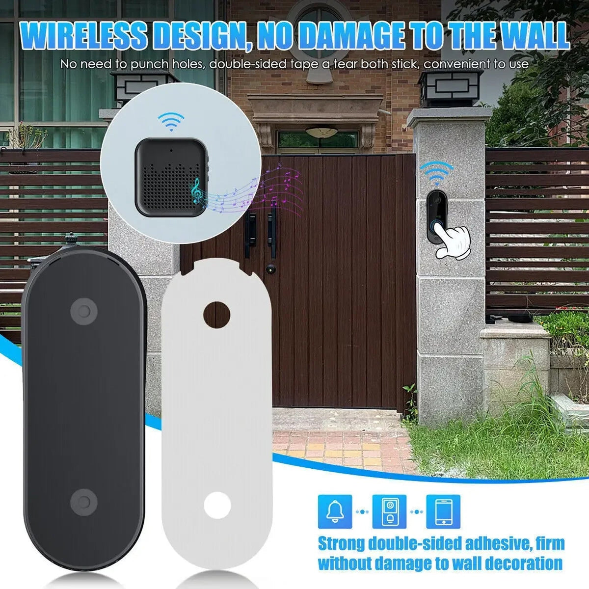 Video Doorbell Camera Wireless with Two-Way Audio, 170° Wide Angle HD Motion Detection for Front Door Entry Security