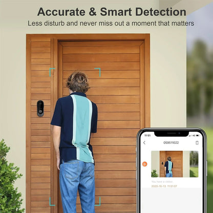 Video Doorbell Camera Wireless with Two-Way Audio, 170° Wide Angle HD Motion Detection for Front Door Entry Security