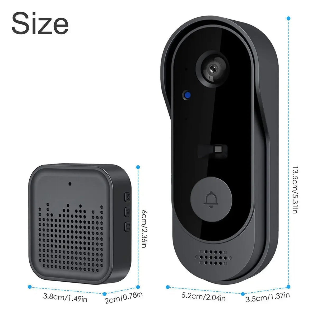 Video Doorbell Camera Wireless with Two-Way Audio, 170° Wide Angle HD Motion Detection for Front Door Entry Security