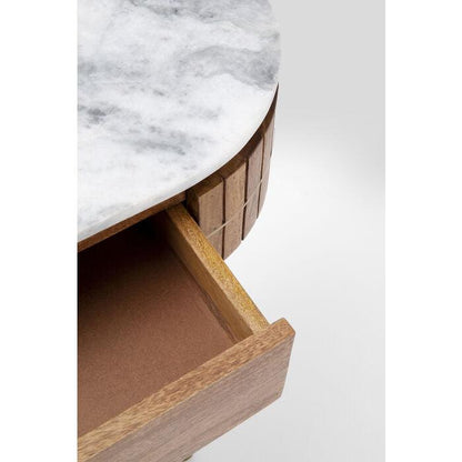 Entryway Table with Marble Top 39 in Natural Mango Wood Gold Metal Base 2 Drawers for Foyer Living Room Bedroom Storage Hallway Furniture