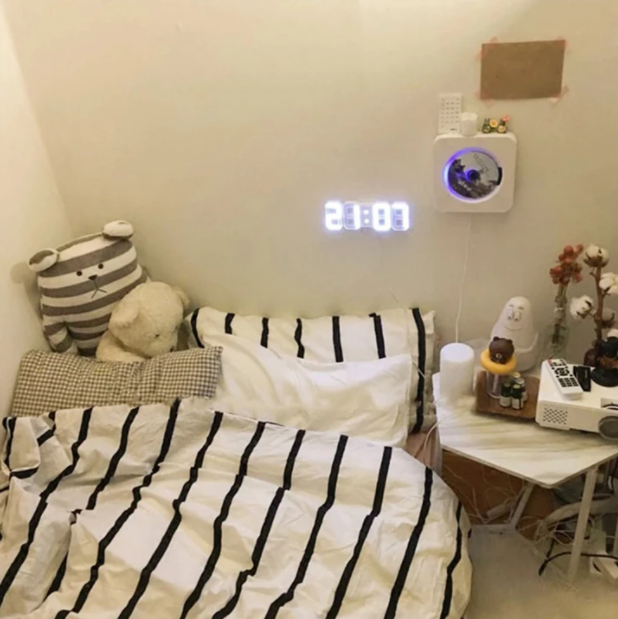 Digital LED Alarm Clock with Temperature Display & Color-Changing Backlight for Bedroom Desk