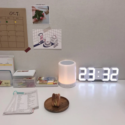 Digital LED Alarm Clock with Temperature Display & Color-Changing Backlight for Bedroom Desk