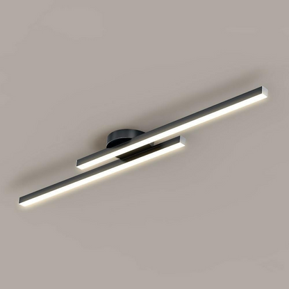 Flush Mount LED Overhead Light | Black Aluminum Linear Low-Profile Fixture for Bedrooms, Entryways & Compact Spaces | Modern Minimalist Desi